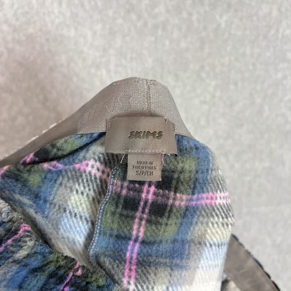 Skims Multi Plaid Gender Inclusive Fleece Sleep Pajama Set Size Small - Picture 15 of 16